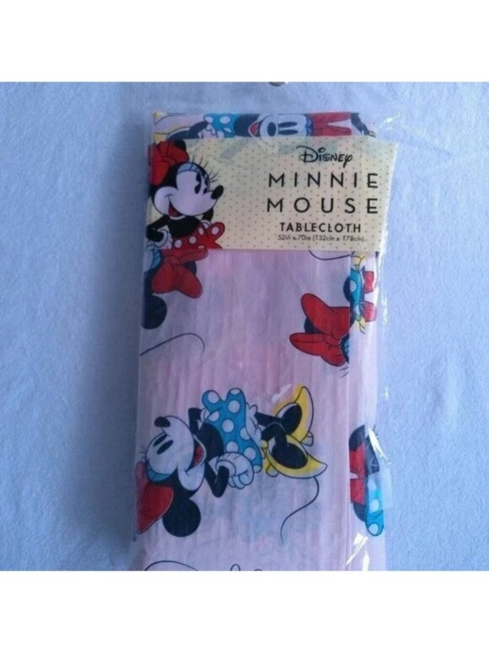 Disney Minnie Mouse 52” x 70” Pink Vinyl Tablecloth Reusable